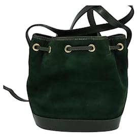 Fendi-FENDI Shoulder Bag Suede Green Auth MX110-Green