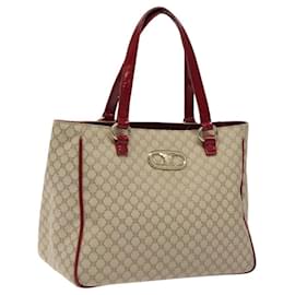Céline-CELINE Macadam Canvas Hand Bag Beige Gold Auth BD1500-Beige,Golden