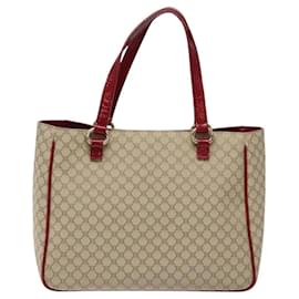 Céline-CELINE Macadam Canvas Hand Bag Beige Gold Auth BD1500-Beige,Golden