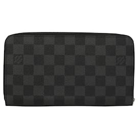 Louis Vuitton-LOUIS VUITTON Damier Graphite Zippy Organizer Long Wallet N63077 Auth 117148SM-Damier ebene