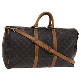Louis Vuitton-LOUIS VUITTON Monogram Keepall Bandouliere 50 Boston Bag M41416 LV Auth BD1754-Monogram
