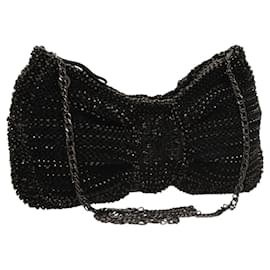 Autre Marque-ANTEPRIMA Chain Shoulder Bag Canvas Black Auth ep8191-Black