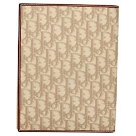 Christian Dior-Christian Dior Trotter Canvas Romantic Hand Bag PVC Beige Silver Auth MX322-Silvery,Beige