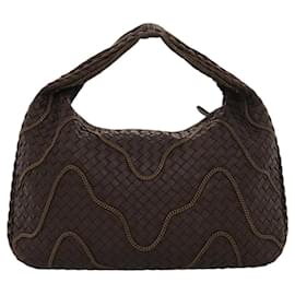 Autre Marque-BOTTEGA VENETA INTRECCIATO Hobo Hand Bag Leather Brown Gold Auth ep8478-Brown,Golden