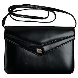 Bolsa de couro vintage Givenchy 4G preta Preto