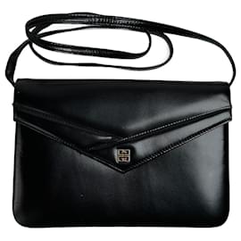 Givenchy-Vintage Givenchy 4G Leather Bag Black-Black