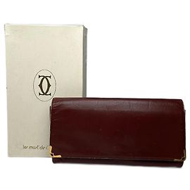 Clutch de cuero vintage de Cartier burdeos Burdeos