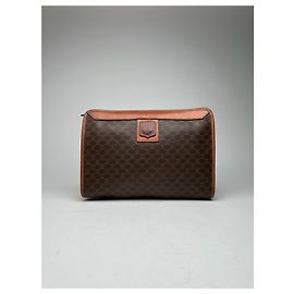 Céline Vintage Celine Paris Leder Monogramm Clutch Triomphe braun Braun