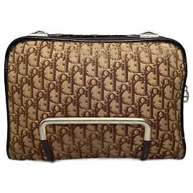 Vintage Dior Canvas Monogram Clutch brown Brown