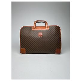 Céline Vintage Celine Paris Leather monogram briefcase brown Brown