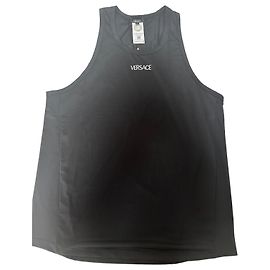 Versace Black Tank Top Black Silvery