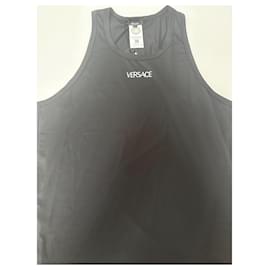 Versace-Versace Black Tank Top-Black,Silvery