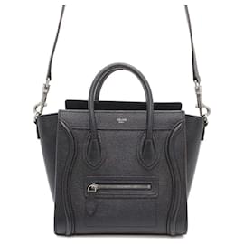 Céline-Celine Handbag Luggage Nano Shopper-Black