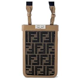 Fendi-Fendi Shoulder Bag Zucca Phone Case-Brown,Beige