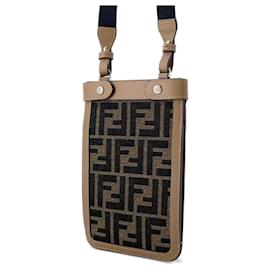 Fendi-Fendi Shoulder Bag Zucca Phone Case-Brown,Beige
