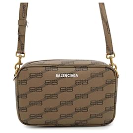 Balenciaga-Sac à épaule BB Monogram de Balenciaga-Marron