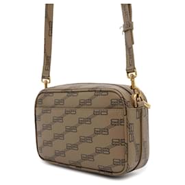 Balenciaga-Sac à épaule BB Monogram de Balenciaga-Marron
