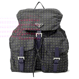 Prada-Prada Nylon Backpack-Red,Navy blue