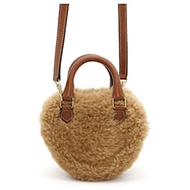 Céline-CELINE Handbag Medium Heart Boa Shoulder Bag-Brown