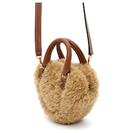 Céline-CELINE Handbag Medium Heart Boa Shoulder Bag-Brown