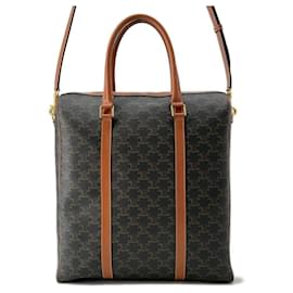 Céline-Celine Boston Bag Triomphe Vertical Cabas-Dark brown