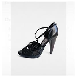 Salvatore Ferragamo-Sandales noires Salvatore Ferragamo - Talons-Noir