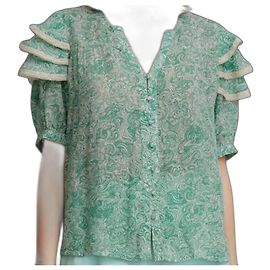 Autre Marque Atelier Dream Bluse Hellgrün Viskose Hellgrün