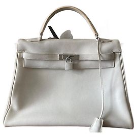Hermès, bolsa Kelly, retourne, 32 em couro branco Branco