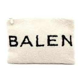 Balenciaga-Balenciaga Clutch Bag in Shearling Mouton-Black,White