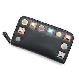 Fendi-Fendi Long Wallet in Black Leather-Black