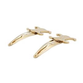 Céline-Celine Gold Metal Hair Clip-Golden