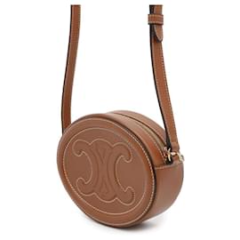 Céline-Celine Brown Leather Shoulder Bag-Brown