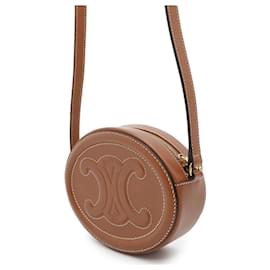 Céline-Celine Brown Leather Shoulder Bag-Brown