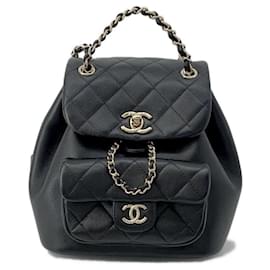 Chanel-Chanel Matelasse Coco Mark Lambskin Backpack-Black