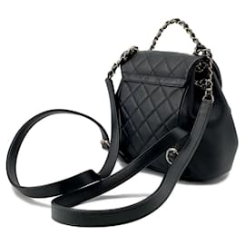 Chanel-Chanel Matelasse Coco Mark Lambskin Backpack-Black