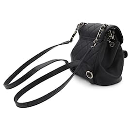 Chanel-Chanel Matelasse Coco Mark Lambskin Backpack-Black