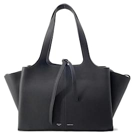 Céline-Celine Black Leather Tote Bag-Black