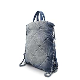 Chanel-Chanel Denim Backpack-Blue