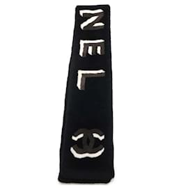 Chanel-Chanel Black Mouton Leather Stole-Black
