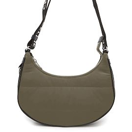 Céline Bolsa de ombro média em nylon acolchoado Celine AVA Caqui