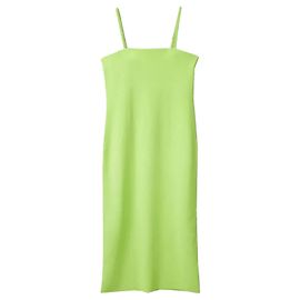 Robe midi COS tuba en néon jaune lime vert taille L Vert Jaune