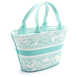 Christian Dior-Dior DIORIVIERA Tote Bag Canvas Embroidery-Green
