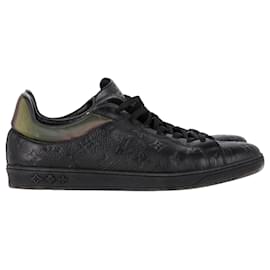 Louis Vuitton- Louis Vuitton Luxembourg Monogram Sneakers in Black Leather-Black