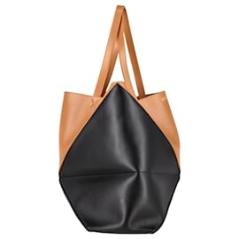 Loewe- Loewe XL Puzzle Fold Tote Bag in Black and Brown Leather-Black