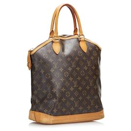 Louis Vuitton-Louis Vuitton Monogram Lockit MM Handbag Brown-Brown