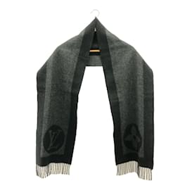 Louis Vuitton-Louis Vuitton Gray Wool and Cashmere Stole-Brown