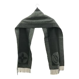 Louis Vuitton-Louis Vuitton Gray Wool and Cashmere Stole-Brown