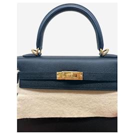 Hermès-Black 2024 Kelly 20 bag in Epsom Sellier leather-Black