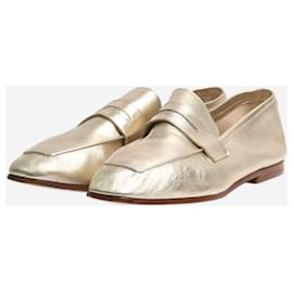 Autre Marque-Champagne gold metallic loafers - size EU 37-Golden