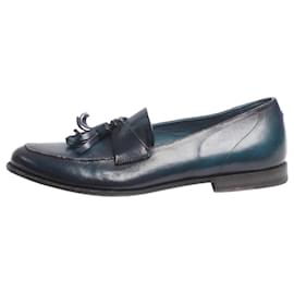 Autre Marque-Blue leather tassel loafers - size EU 37.5-Blue